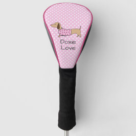 Pink Polka Dot Dackel Hund Liebe Golfer Geschenk Golf Headcover