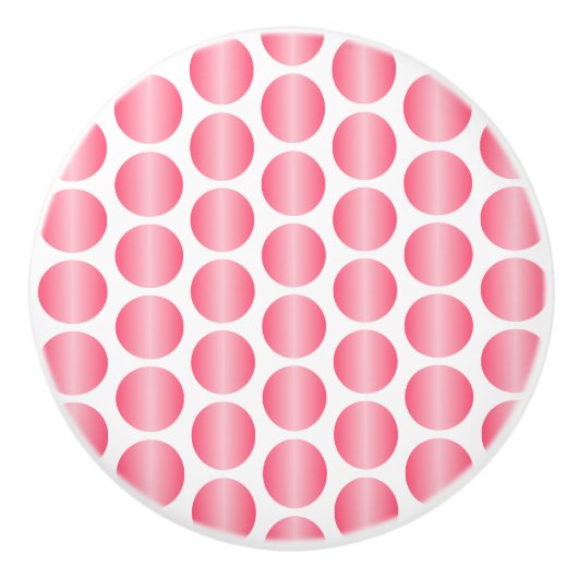 Pink Polka Dot Design Keramikknauf (Vorderseite)