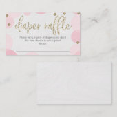 Pink Polka Dot Diaper Raffle Baby Duschkarte Begleitkarte (Vorne/Hinten)