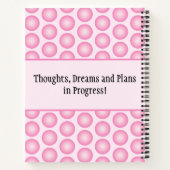 Pink Polka Dot Elegant Script Name Spiral Notebook Notizblock (Rückseite)