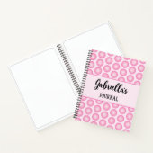 Pink Polka Dot Elegant Script Name Spiral Notebook Notizblock (Innenseite)