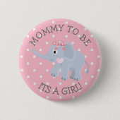 Pink Polka Dot Elephant Das Girl Baby Duschbad But Button (Vorderseite)