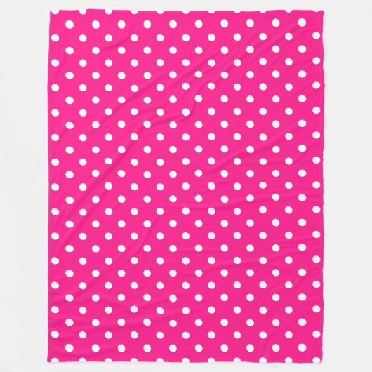 Pink Polka Dot Fleecedecke (Vorderseite)