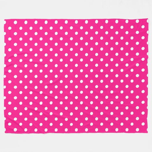 Pink Polka Dot Fleecedecke (Vorderseite (Horizontal))