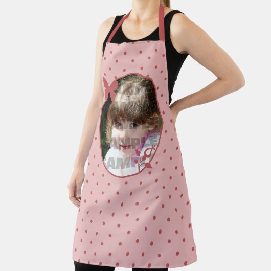 Pink Polka Dot Foto Vorlage Schürze (InSitu)
