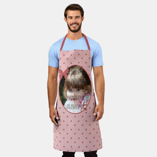 Pink Polka Dot Foto Vorlage Schürze (Getragen)