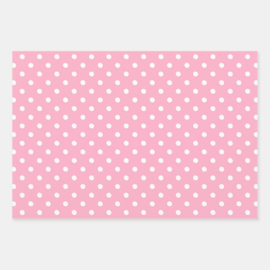 Pink Polka Dot Geschenkpapier Set (Vorderseite)