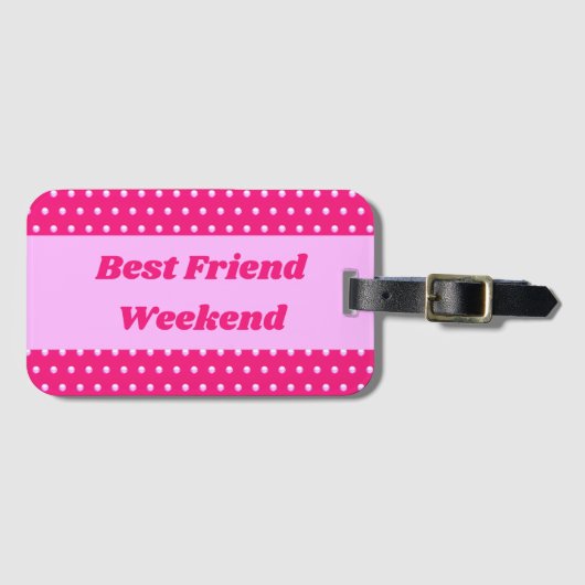 Pink Polka Dot Girls Tour Gepäckanhänger (Vorderseite (Horizontal))