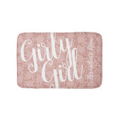 Pink Polka Dot Glitzer Fun Girly Badematte (Vorderseite)