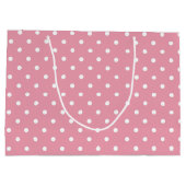 Pink Polka Dot Große Geschenktüte (Rückseite)