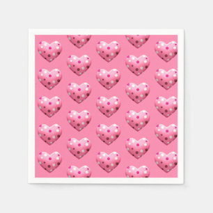 Pink Polka Dot Heart Baby Girl Baby Dusche Serviette