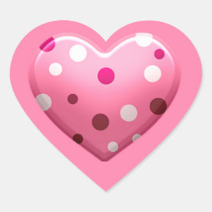Pink Polka Dot Heart Baby Girl Dusche Niedlich Herz-Aufkleber
