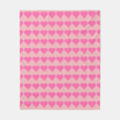 Pink Polka Dot Hearts Fleecedecke (Vorderseite)