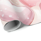 Pink Polka Dot Hearts Geschenkpapier (Rolleneckpunkt)