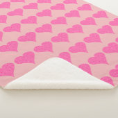 Pink Polka Dot Hearts Sherpadecke (3/4)