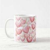 Pink Polka Dot Herzmuster Kaffeetasse (Links)