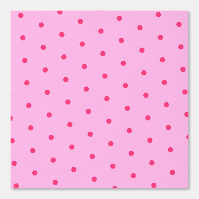 Pink Polka Dot Hexagon Design Tapete (Vorderseite)