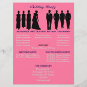 Pink Polka Dot Hochzeitsfeier Programm (Rückseite)