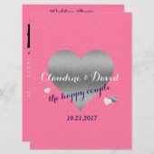 Pink Polka Dot Hochzeitsfeier Programm (Vorne/Hinten)