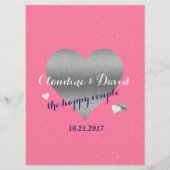 Pink Polka Dot Hochzeitsfeier Programm (Vorderseite)