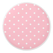 Pink Polka Dot Keramik Knob Keramikknauf (Vorderseite)