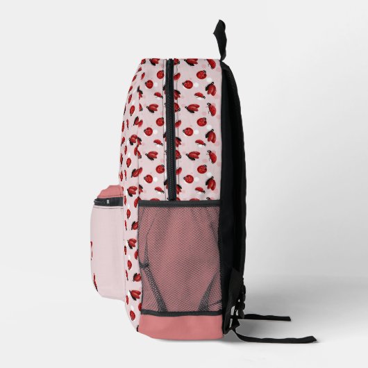 Pink Polka Dot LadyBug Girls Bedruckter Rucksack (Rechts)