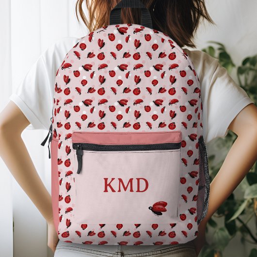 Pink Polka Dot LadyBug Girls Bedruckter Rucksack