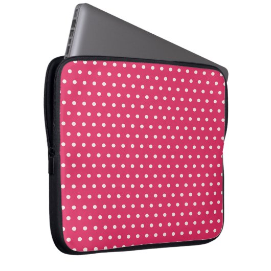 Pink Polka Dot Laptop Case (Vorne Rechts)