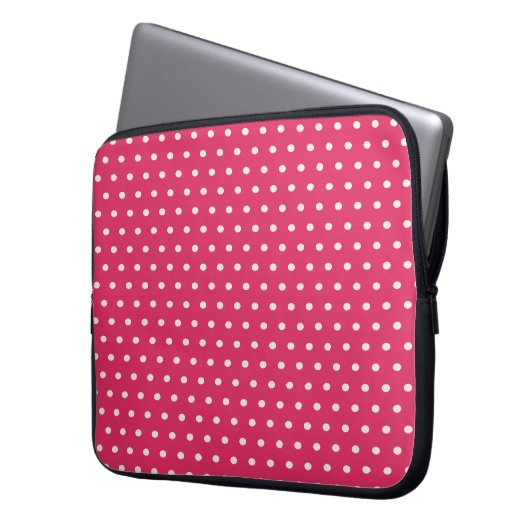 Pink Polka Dot Laptop Case (Vorderseite Links)