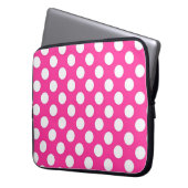 Pink Polka Dot Laptop Sleeve (Vorderseite Links)