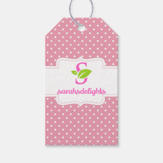 Pink-Polka-Dot-Logo Geschenkanhänger