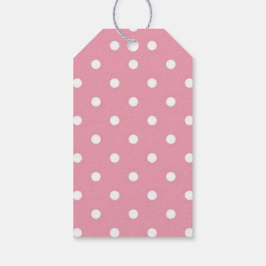 Pink-Polka-Dot-Logo Geschenkanhänger (Rückseite)