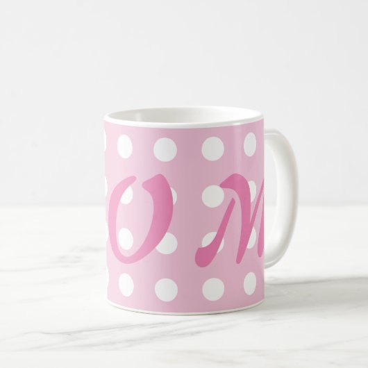 Pink Polka Dot Mama Kaffeetasse (VorderseiteRechts)