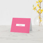 Pink Polka Dot mit Name Karte (Gelbe Blume)