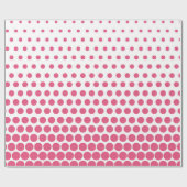 Pink Polka Dot Modern White Geschenkpapier (Flach)
