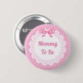 Pink Polka Dot Mommy to Be Baby Showknopf Button (Vorne & Hinten)