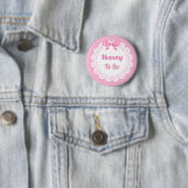 Pink Polka Dot Mommy to Be Baby Showknopf Button (Beispiel)