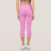 Pink Polka Dot Monogram Capri Leggings (Rückseite)