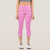 Pink Polka Dot Monogram Capri Leggings (Vorderseite)