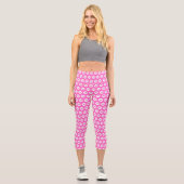 Pink Polka Dot Monogram Capri Leggings (Vorderseite)