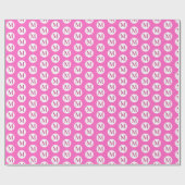 Pink Polka Dot Monogram Geschenkpapier (Flach)
