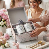 Pink Polka Dot Monogram Gift for Her Wedding Jumbo-Tasse