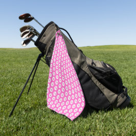 Pink Polka Dot Monogram Golfhandtuch