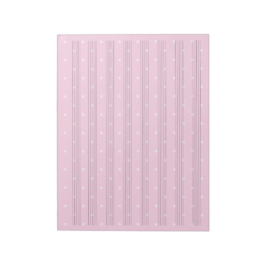 Pink Polka Dot Music Manuskript Papier 8 Stadien Notizblock (Rotiert)