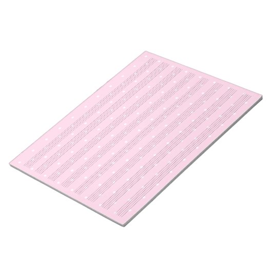 Pink Polka Dot Music Manuskript Papier 8 Stadien Notizblock (angewinkelt)