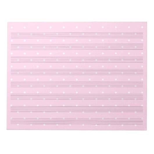 Pink Polka Dot Music Manuskript Papier 8 Stadien Notizblock (Vorderseite)