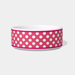 Pink Polka Dot Muster Kleine Keramik Dog Bowl Napf