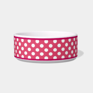 Pink Polka Dot Muster Kleine Keramik Dog Bowl Napf
