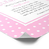 Pink Polka Dot Name Blessing Baby Girl Poster (Ecke)