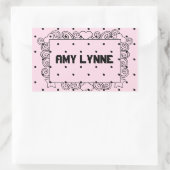Pink Polka Dot Name Stickers (Tasche)